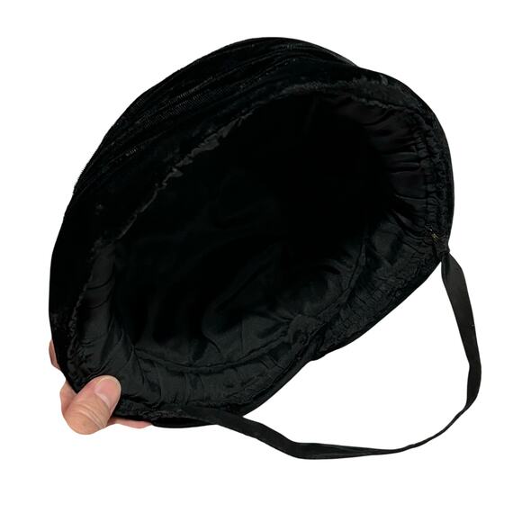 Amish Mennonite modest 
black velvet bonnet hat handmade vintage head covering - Picture 6 of 8